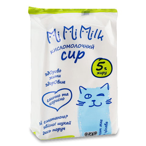 Сир кисломолочний MiMiMilk 5% 185г флоу-пак